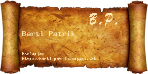 Bartl Patrik névjegykártya